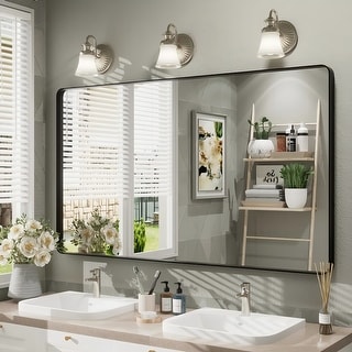 Apmir Metal Frame Tempered Glass Bathroom Vanity Mirror for Wall, Cloakroom, Bedroom