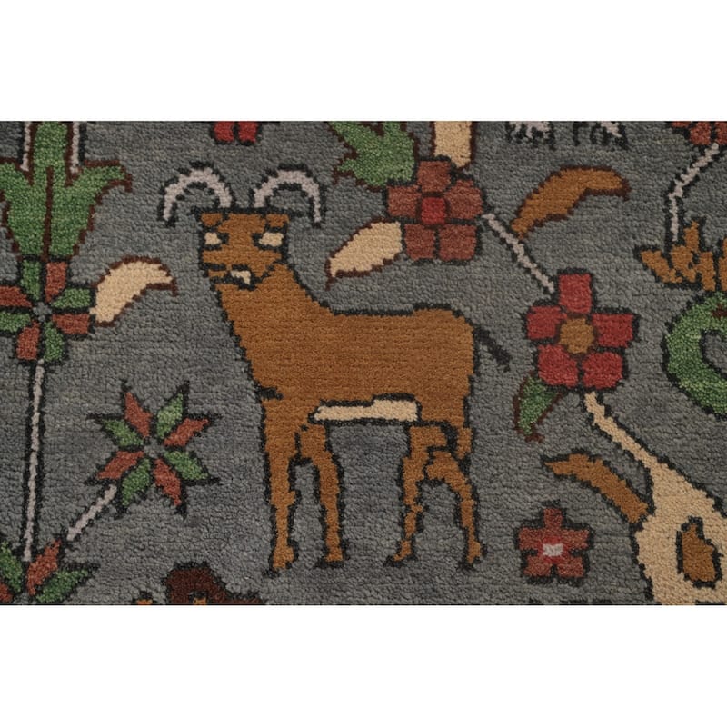Animal Pictorial Ziegler Area Rug Hand-Knotted Oriental Wool Carpet - 10'0"x 13'9"