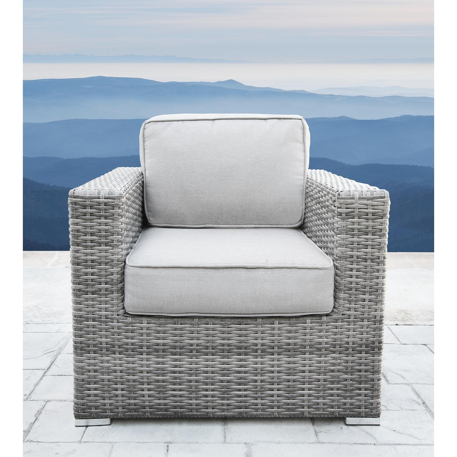 Pelletier 3 piece rattan seating group with cushion clearance
