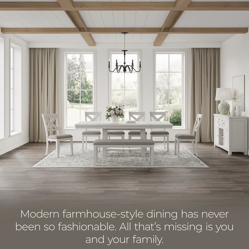 Signature Design by Ashley Robbinsdale Antique White Rectangular Dining Extension Table - 42"W x 86"D x 30"H