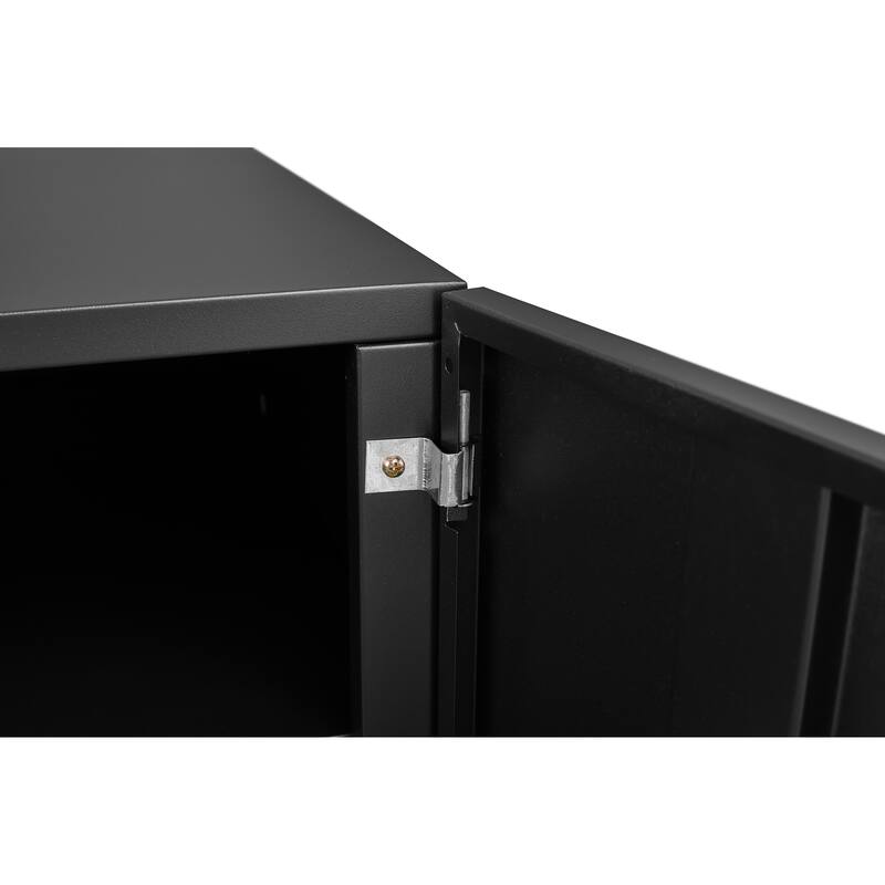 Anmytek Modern Rolling Storage Cabinet Mobile with Wheels Matte Black Accent Multi Purpose Organizer