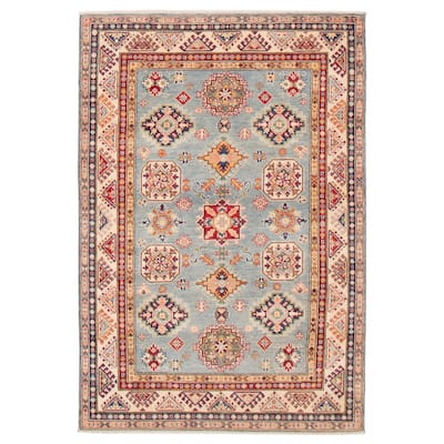 ECARPETGALLERY Hand-knotted Uzbek Ghazni Blue Wool Rug - 4'11 x 7'3