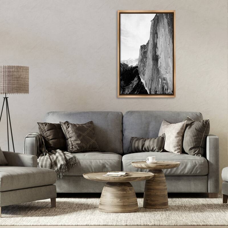 Stupell Tall Natural Cliff at Yosemite Framed Floater Canvas Wall Art Design By Gemma Bardot