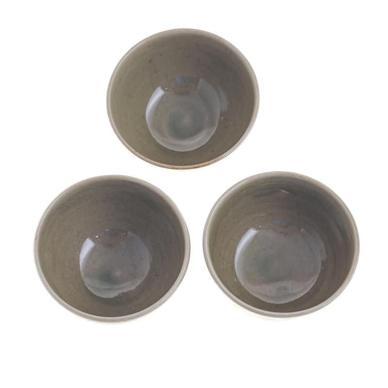 Novica Handmade Earthy Green Ceramic Prep Bowls (Set Of 3)