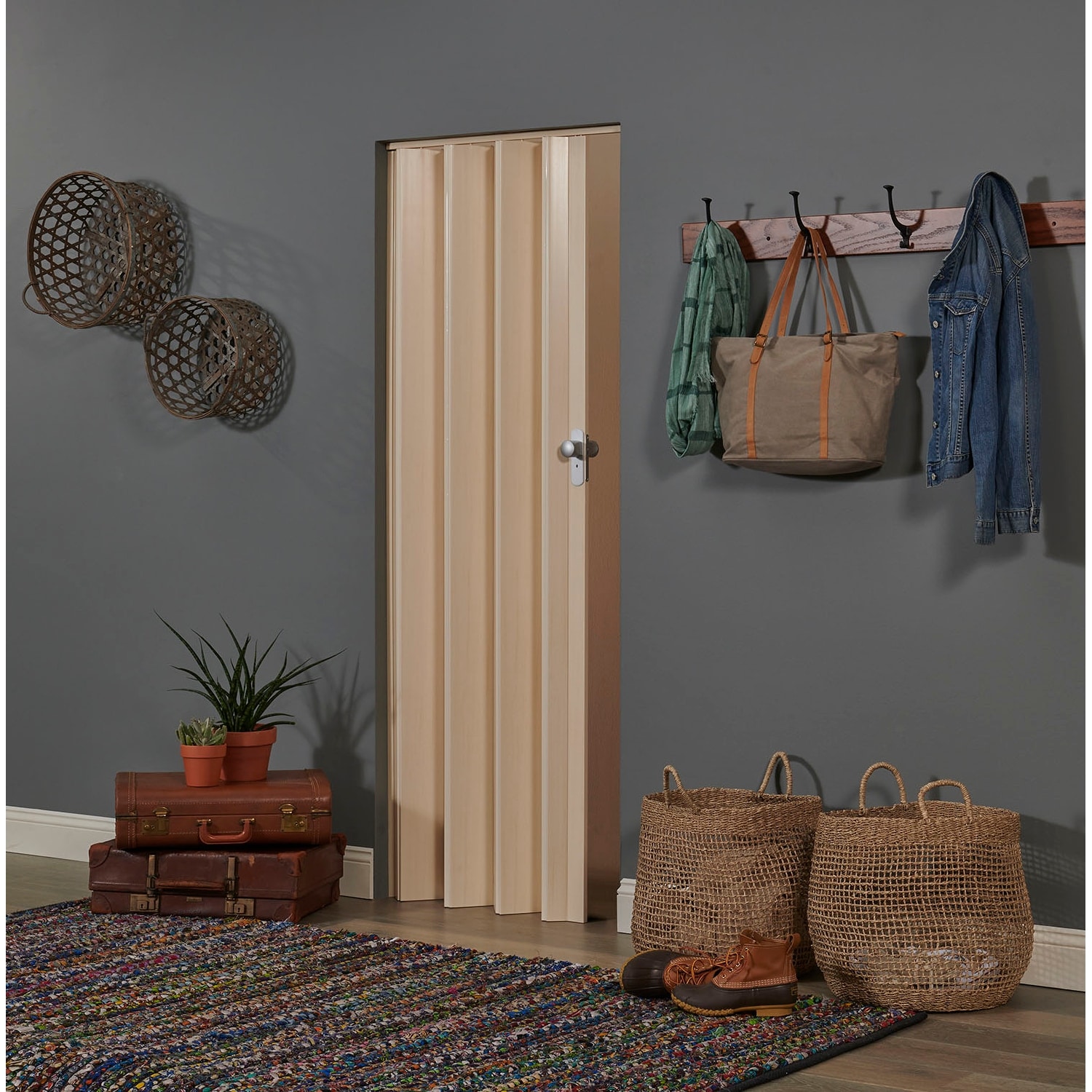 Homestyle Marquis Maple PVC Folding Closet Door Accordion Door 36 x 80
