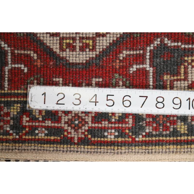 Hand Knotted Oriental 100% Wool Carpet Traditional Medallion Beige & Ivories Heriz (serapi) Area Rug - 3' 0'' X 2' 0''