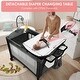preview thumbnail 3 of 7, Black 5-in-1 Baby Bassinet Bedside Sleeper, 3 Height Adjustable Portable Baby Crib with Diaper Changer, Storage Bag & Music Box
