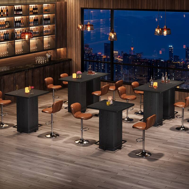 High Wood Bar Table, Bistro Pub Table, Dining Coffee Cocktail Living Room Accent Pub Desk