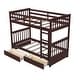 preview thumbnail 8 of 15, Modren Twin over Twin Bunk Bed With Ladders and Two Storage Drawers for Bedroom
