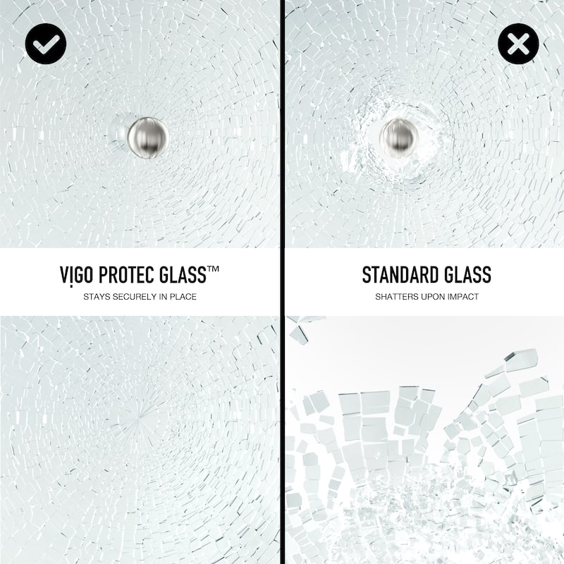 VIGO Elan 56" to 60" W x 74" H Frameless Sliding Shower Door