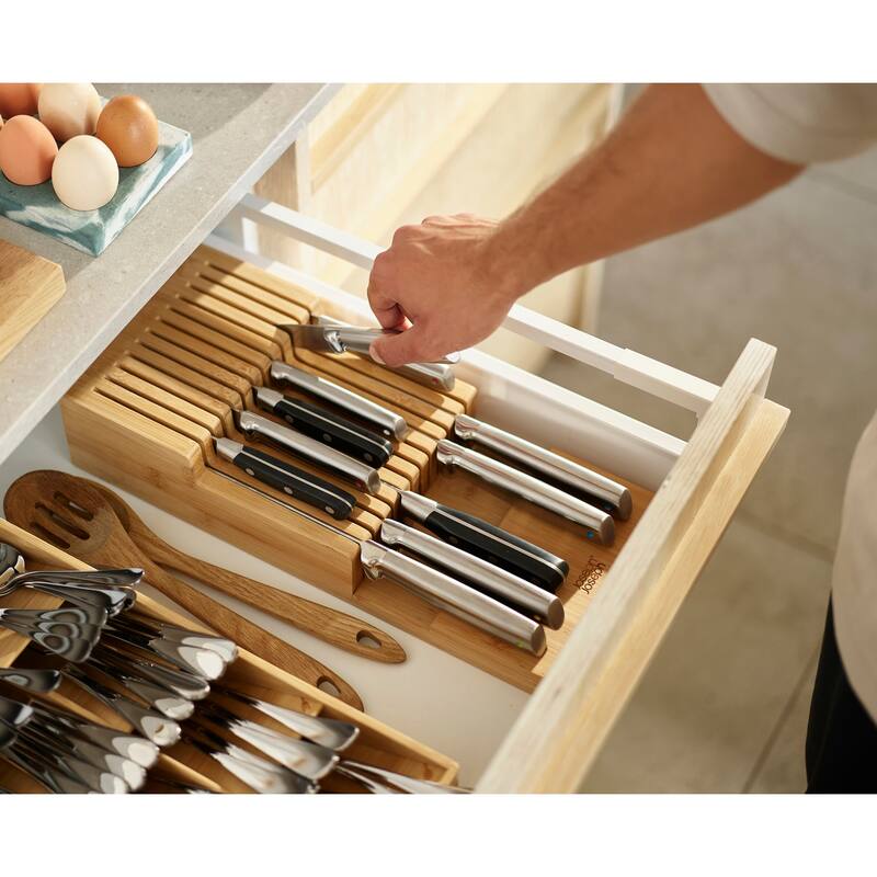 Joseph Joseph DrawerStore Bamboo 2-tier Knife Organizer