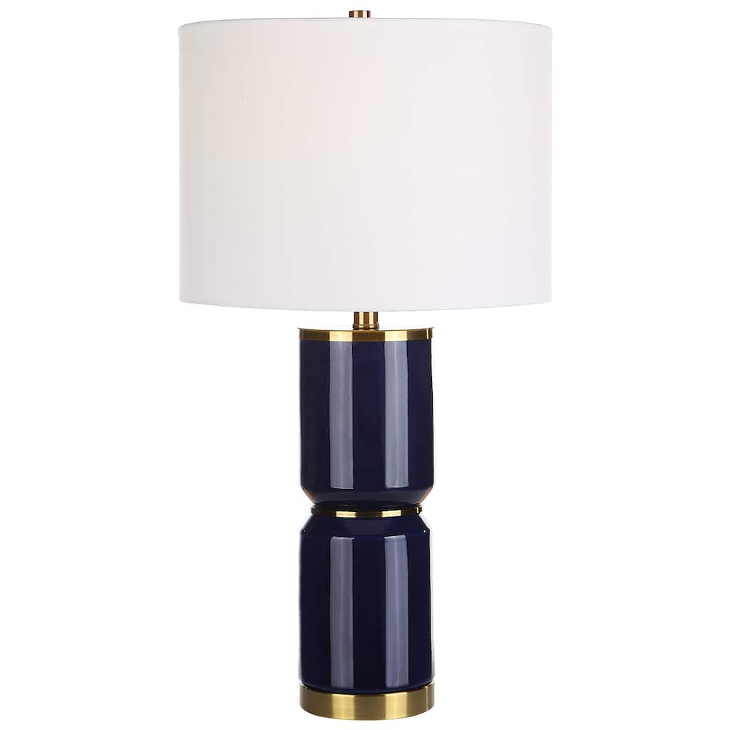 Royal Blue Ceramic Table Lamp - 15"D x 15"W x 26.25"H