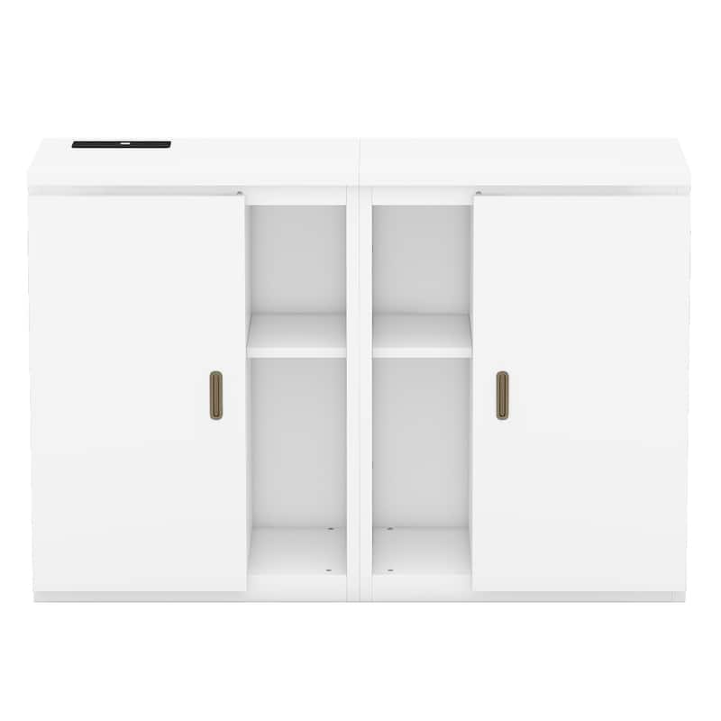 Murphy Bed with Shelves, Cabinets & USB Ports