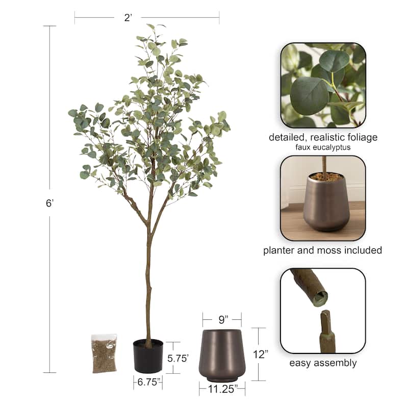 Kate and Laurel Eudora Faux Eucalyptus Tree