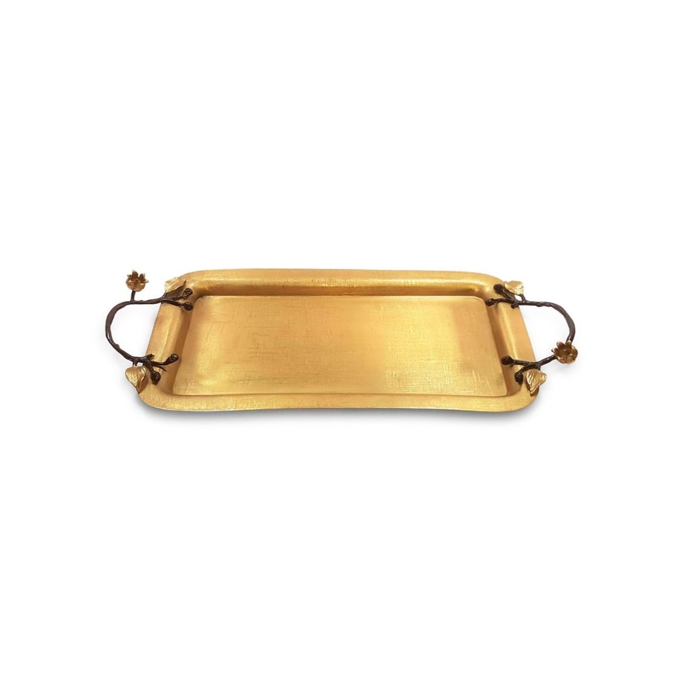 Jiallo Eleanor Rectangular Tray - Satin Gold