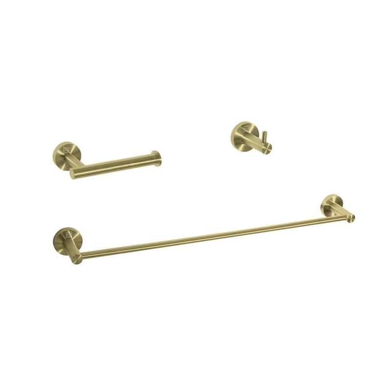 Indigo Home 3-Piece Bathroom Hardware Set - Brushed Gold