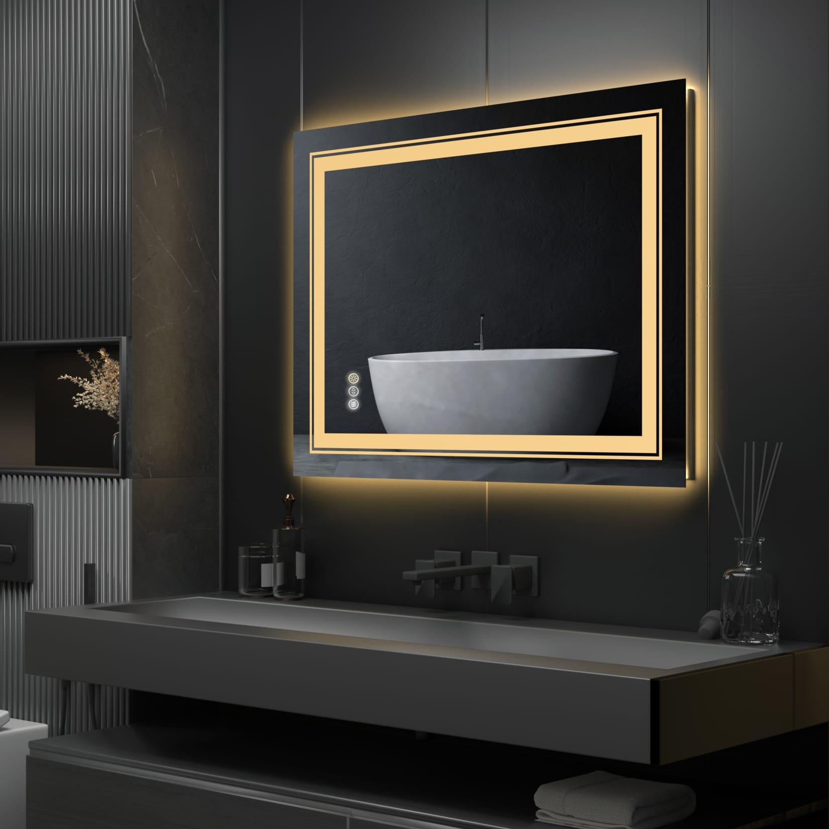 Anti Fog Hotel Bathroom Lighted Wall Mirror with Sensor - China Home  Decorative Wall Mirror, Bathroom LED Lighted Mirror