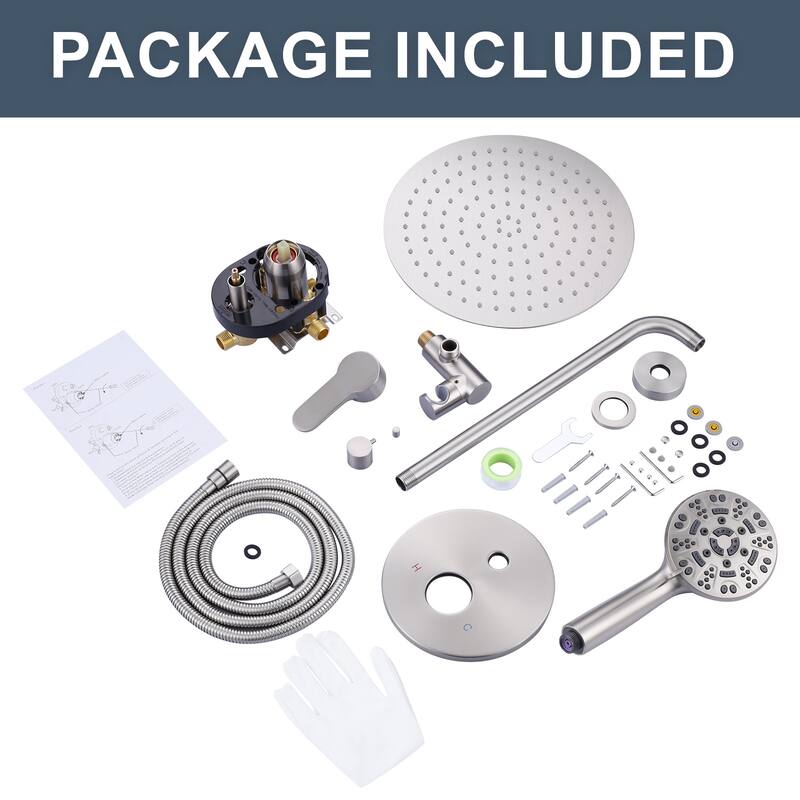 WOWOW Wall Mount 9-Spray Shower Faucet with Handshower
