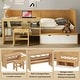 preview thumbnail 12 of 16, Wooden Twin Size Daybed with Storage Shelves and Lockers, Multi-functional Bed with Study Desk and Matching Stool, White