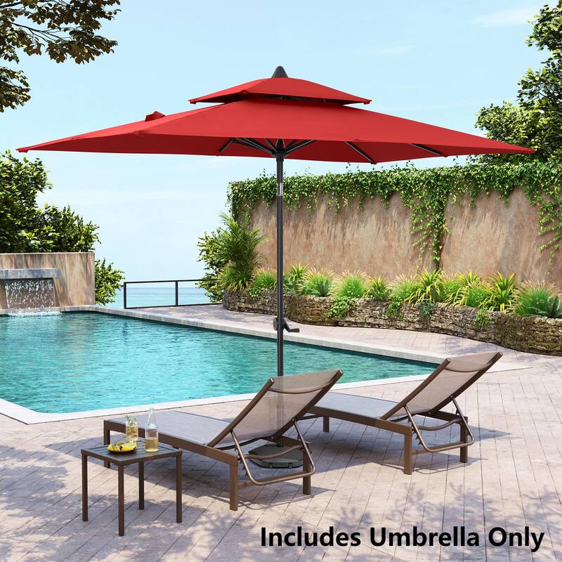 Pellebant Outdoor 10 x 6.5 Ft Market Umbrella with Double Top