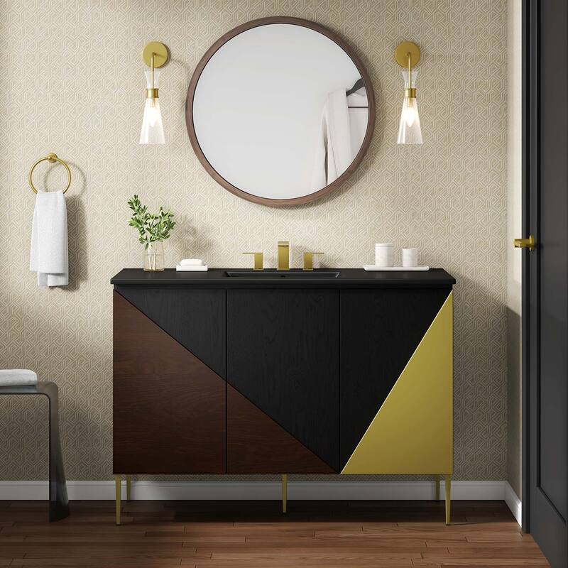 Alchemist Bathroom Cabinet Basin Not Included - Black Black - 48" Single