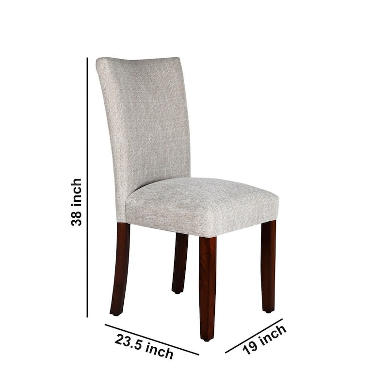 Brown/Gray Fabric Upholstered Wood Frame Dining Chair, Sturdy Dining Chair for Dining Rooms - 22.75