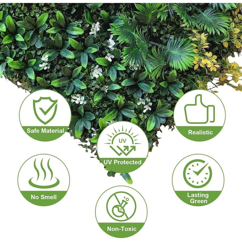 50x50cm Artificial Grass Wall Panels, Greenery Privacy Backdrop