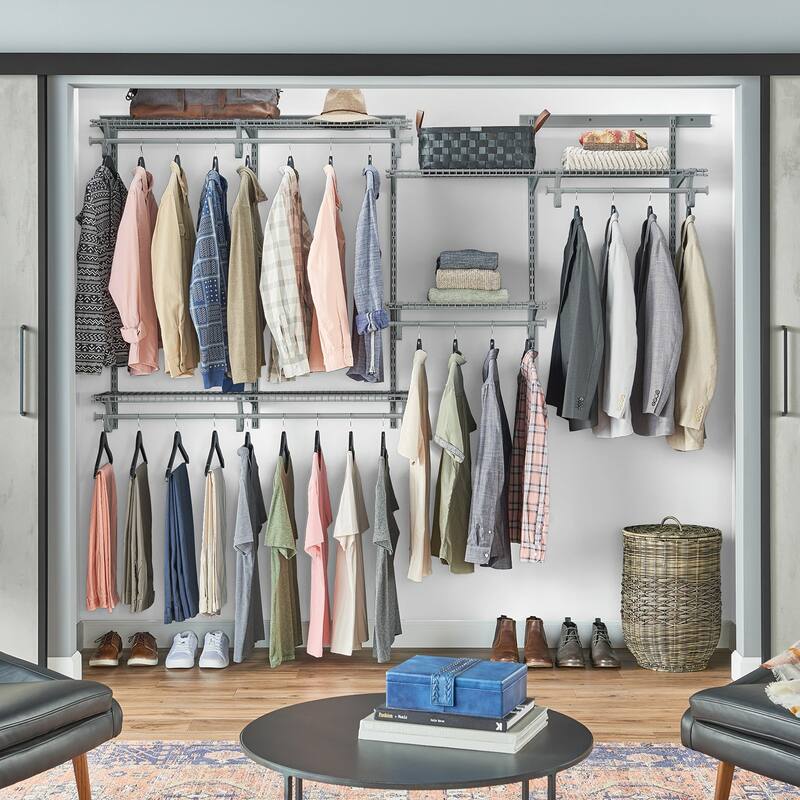 ClosetMaid ShelfTrack 60-96 Inch Wide Wire Closet Organizer