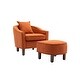 preview thumbnail 21 of 24, Arms Chair with Ottoman Mid Century Barrel Chair for Living Room Orange
