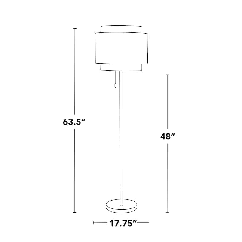 Silver Orchid Layne 64" Metal Floor Lamp