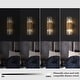 preview thumbnail 12 of 15, Modern Glam Luxury Gold 2-Light Dimmable Wall Sconce Art Glass Bathroom Vanity for Hallway - 4.7" W x 5.9" D x 17.5" H
