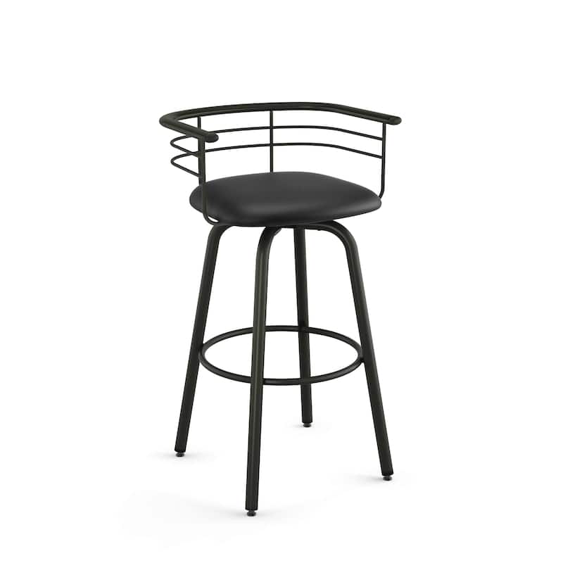 Amisco Turbo Swivel Bar Stool with Distressed Wood Seat
