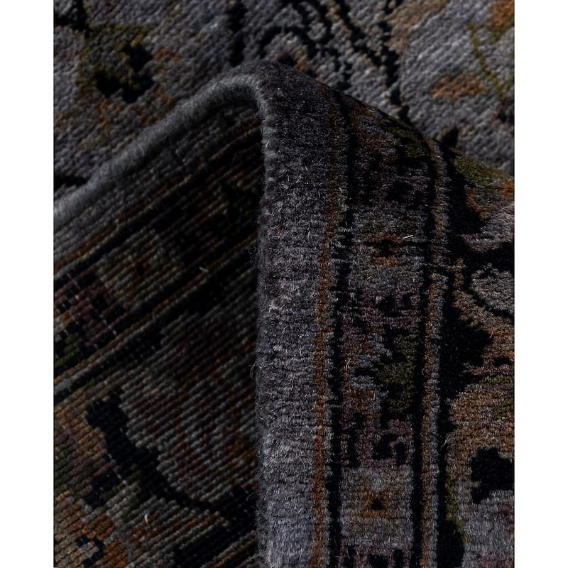 Overdyed One-of-a-Kind Hand-Knotted Area Rug - Gray - 2' 7" x 13' 5"