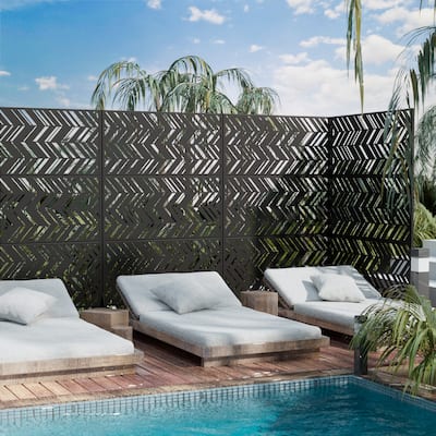 Outdoor Privacy Screen Metal Privacy Screen Panel Free Standing - 72*47