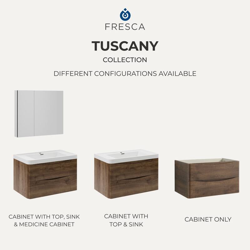 Fresca Tuscany 24" Wall Mounted Single Basin Vanity Set with Acrylic