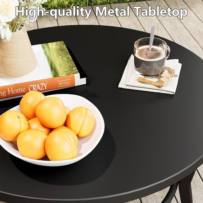 Kullavik Matte Black Full Iron Outdoor Rectangular Coffee Table