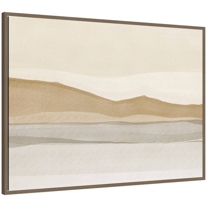 Kate and Laurel Muted Motion by Nikita Jariwala Framed Canvas Wall Art Print - 38 x 28 - Gold