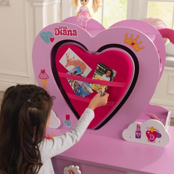 pink heart dressing table Sweetheart Dressing Table & Stool, Chalk Pink
