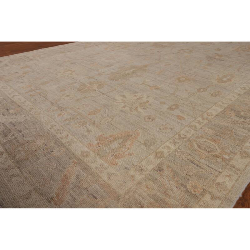 Transitional Oushak Vegetable Dye Turkish Rug Hand-Knotted Wool Carpet - 5'11"x 9'0"