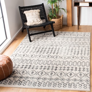 SAFAVIEH Tulum Astra Boho Moroccan Distressed Rug - Ivory/Grey - 9' x 12'