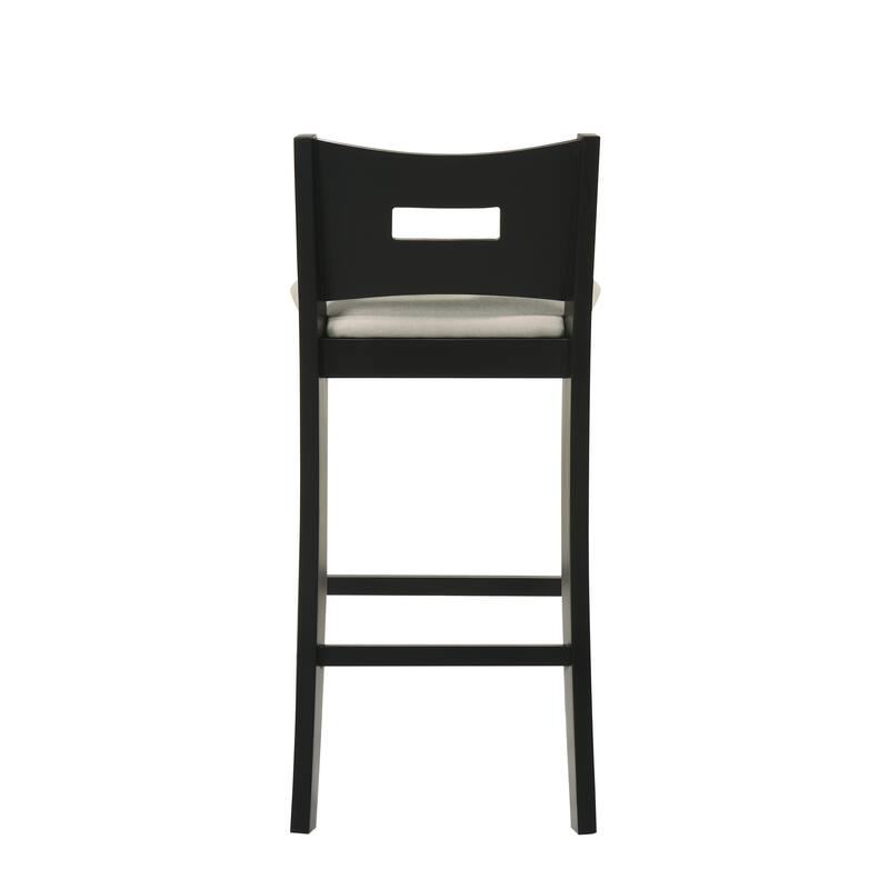 Ren Rubberword Bar Stool, Ivory Upholstered Counter Height Stool