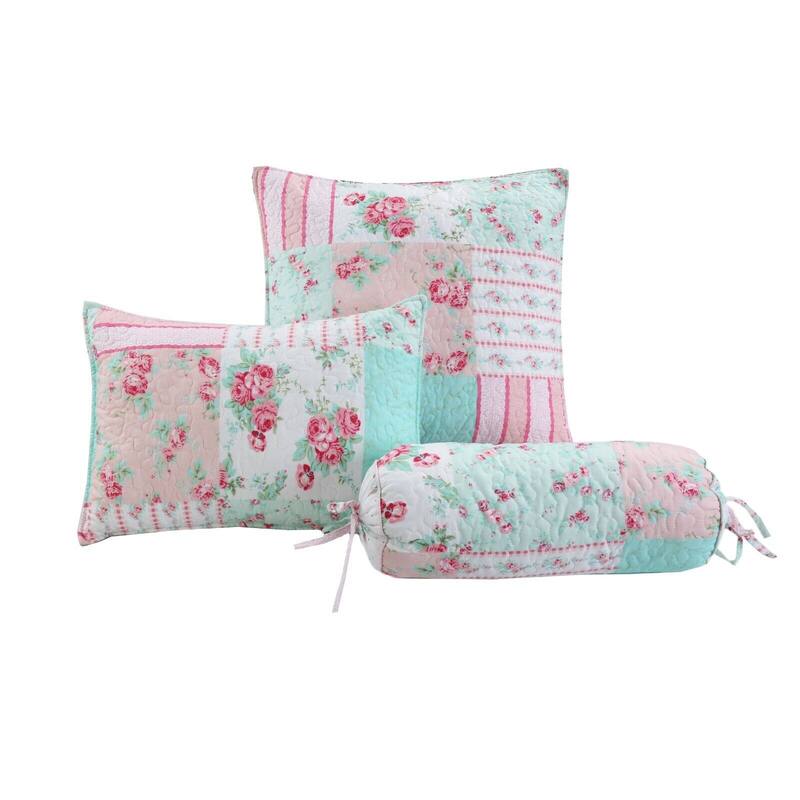 Cozy Line Tiffany Pink Garden Floral Reversible Bedding Quilt Set