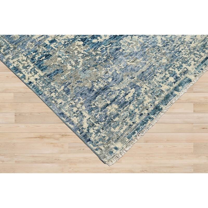 Hand Knotted Turkish Oushak Beige Wool Transitional Oriental Area Rug