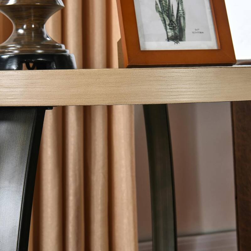 Oval Coffee Table, Industrial 2-Tier Elliptic Coffee Table