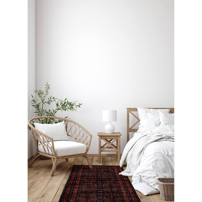 ECARPETGALLERY Hand-knotted Teimani Dark Red Wool Rug - 4'3 x 6'9