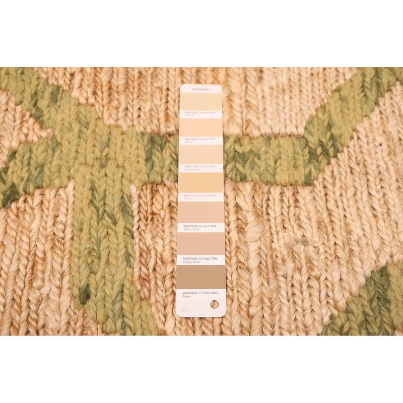 ECARPETGALLERY Braided Weave Palas Denizli Tan Jute, Rayon Rug - 5'4 x 7'6