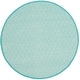 preview thumbnail 83 of 126, SAFAVIEH Handmade Flatweave Montauk Eliina Casual Cotton Rug 4' Round - Ivory/Aqua - Round