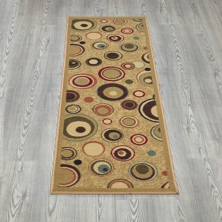 Ottomanson Rixos Collection Rug Ottomanson Living Collection Abstract Nested Circles Design Rug - Bed ...