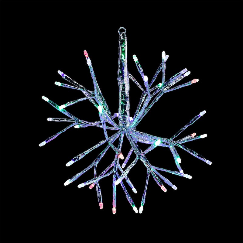 Alpine Corporation 10"H Indoor Christmas Snowflake Ornament with LED Lights