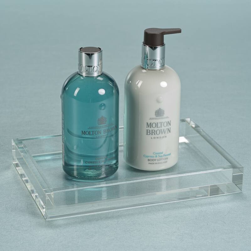 Carnac Crystal Glass Vanity Tray - Clear